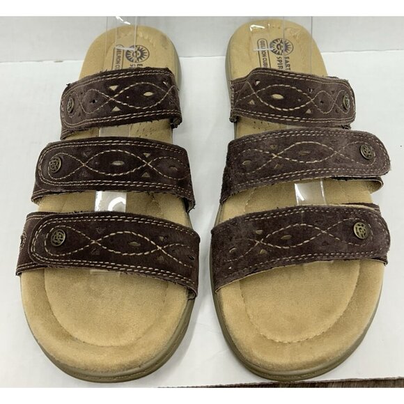 Earth Spirit Sandals Women’s 11 Brown Suede Gelron Cusion Slip On Shoes Slide - Picture 2 of 8